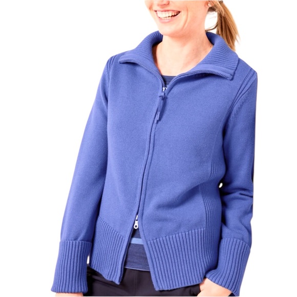 Talbots Jackets & Blazers - T by Talbots Johnny Coolmax Collar Knit Jacket/Sweater, Purple, Size SP, NWOT